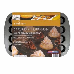 CROFTON 24 Cup Mini Muffin Pan Nonstick Quantum Heavy Gauge Bakeware